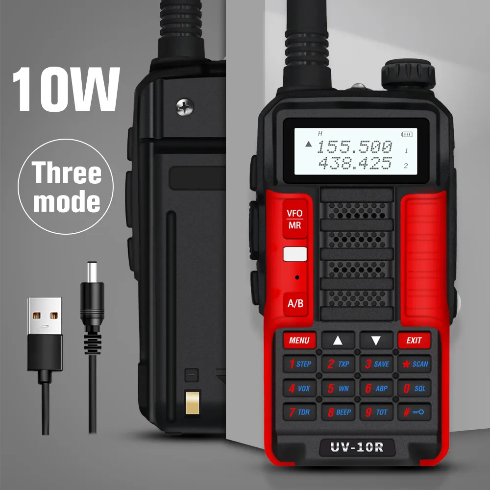 1 pieza Baofeng UV-10R Walkie Talkie de banda dual de alta potencia con
