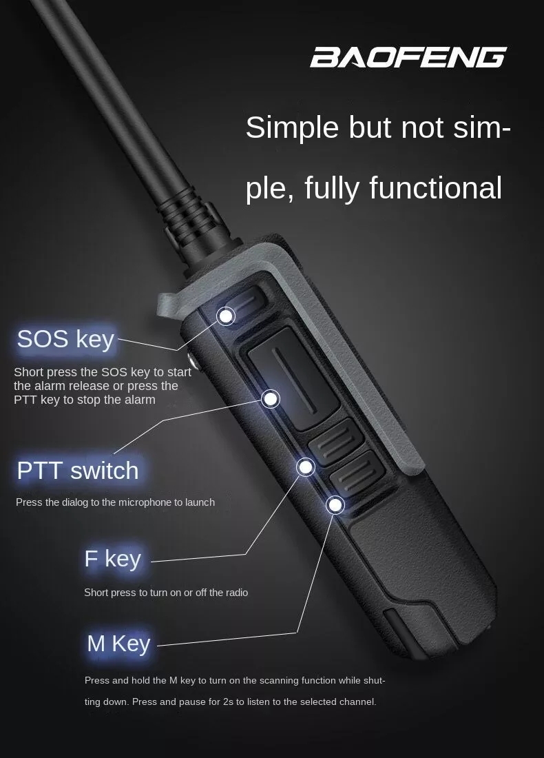 Baofeng Bf1901 10W High Power Outdoor Walkie Talkie Baofeng