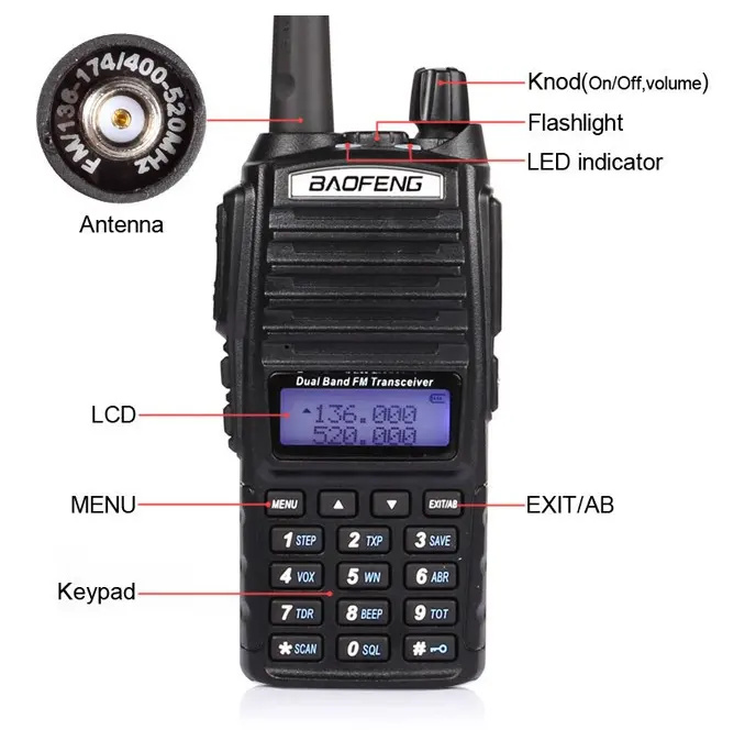 Baofeng UV82 8 Watts High Power 2Way Radio Dual Band Walkie Talkie